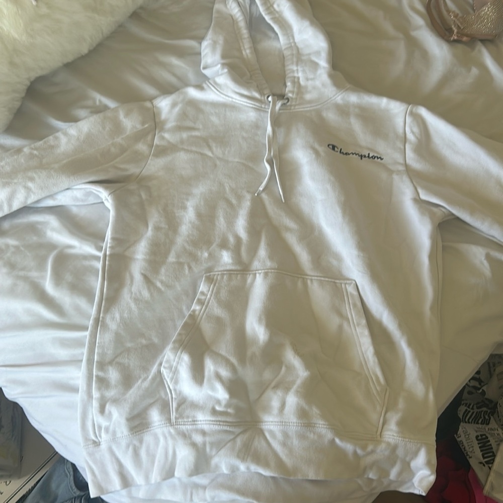 WHITE CHAMPION HOODIE